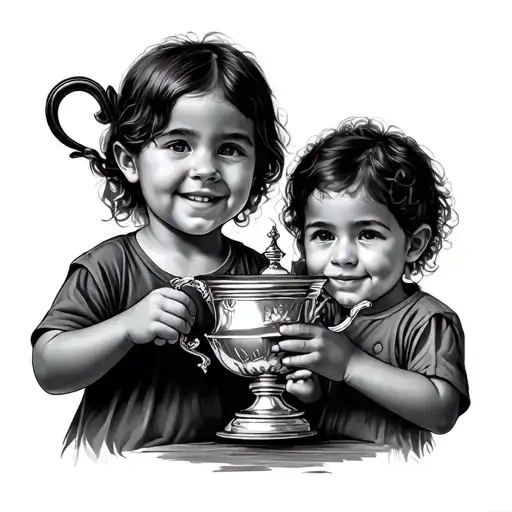 Children Holding Fa Cup