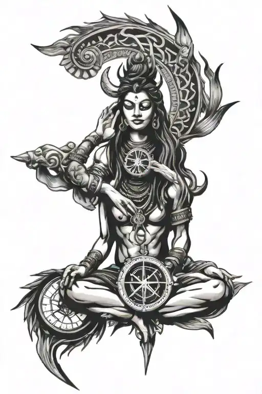 Peace Sign Shiva Compass Surrounded