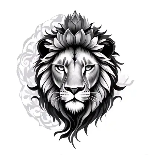 Half Lion Half Lotus Flower