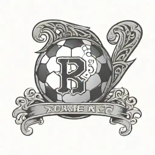 An Intricate Design Incorporating The Name 'Ruben' And The Number 22 In A Soccer Theme