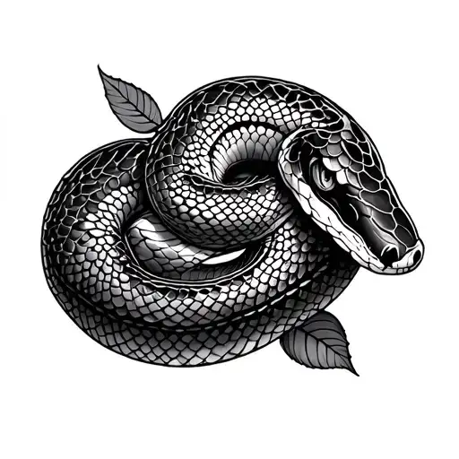 Snake With Lace Pattern For Scales Forming Rose Patterns