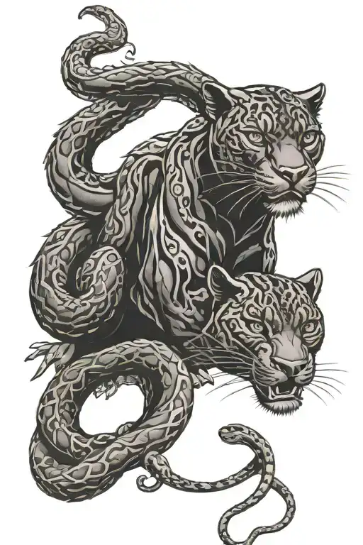 Black Panther And Snake