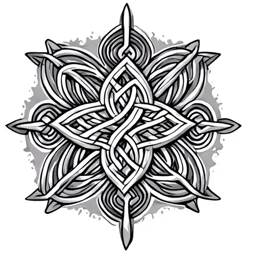 Fine Lines Celtic Pattern With Elements