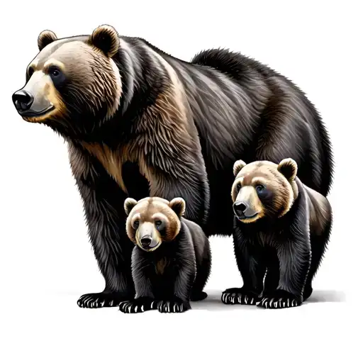 Papa Bear And Cubs