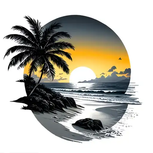 Background Of A Beach And Sunset