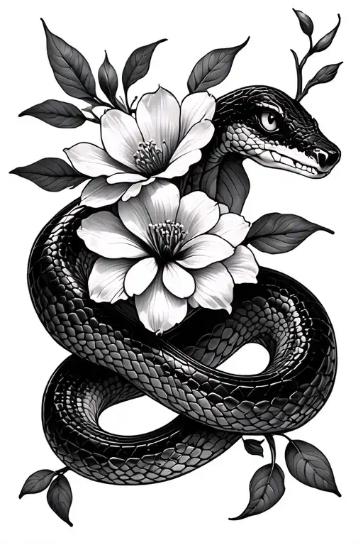 Snake With Flower