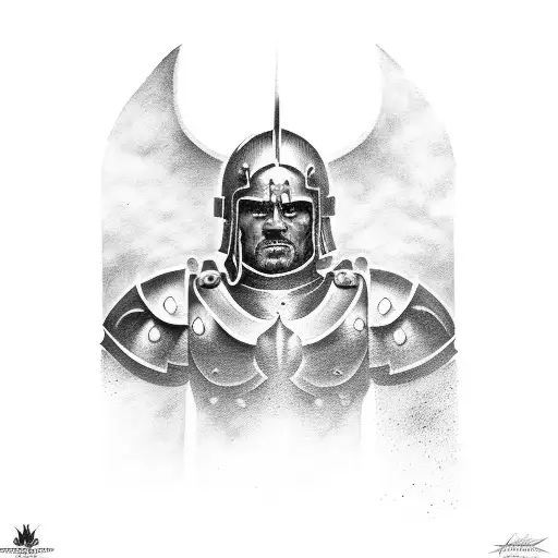 Chest Shoulder Piece Of Spartans Fighting And Going To Heaven