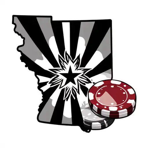 Poker Chips With Arizona State Outline