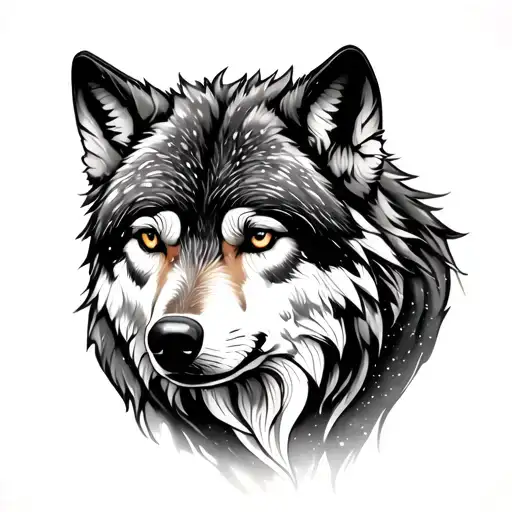 Wolf In The Night Sky Filled