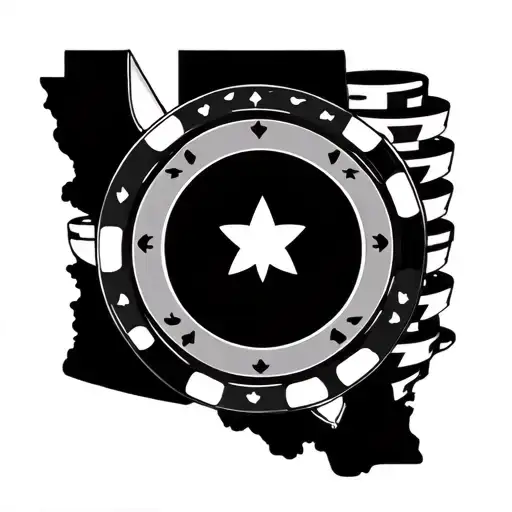 Poker Chips With Arizona State Outline