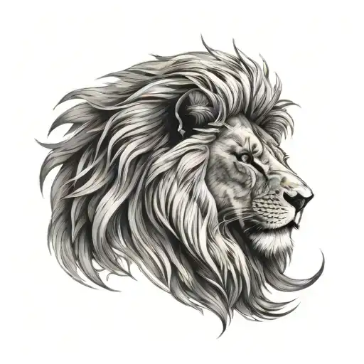 Full Shoulder Tattoo Lion Head