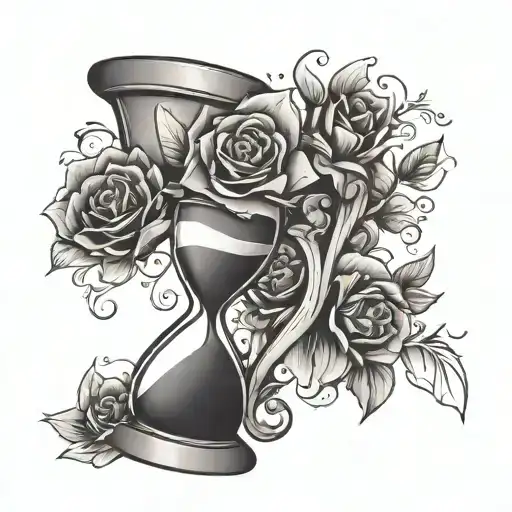 Simple Hourglass With Some Flowers