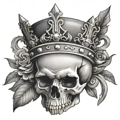 Skull With A Crown Looking