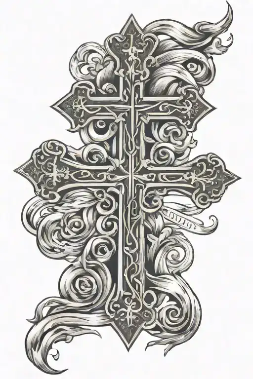 Bible Verse Intertwined With A Cross Surrounded
