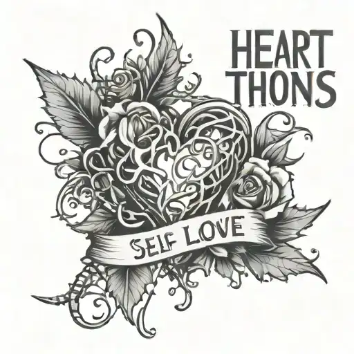 Heart Of Thorns With The Inscription Self Love Inside