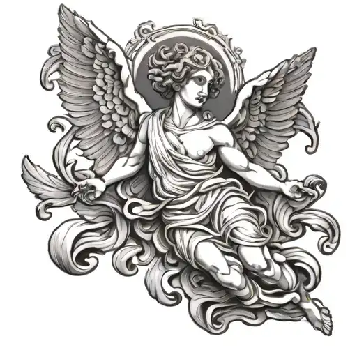 Greek Sculpture Dynamic Angel