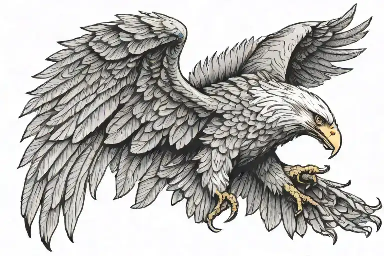 The Eagle Flies With Its Wings Spread