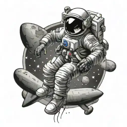 Astronaut Floating With The World