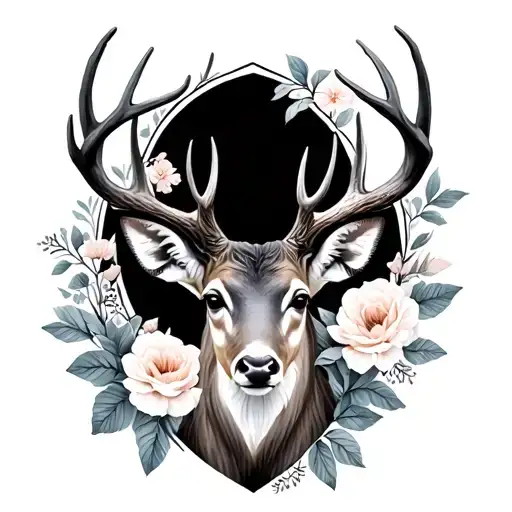 Deer And Flowers