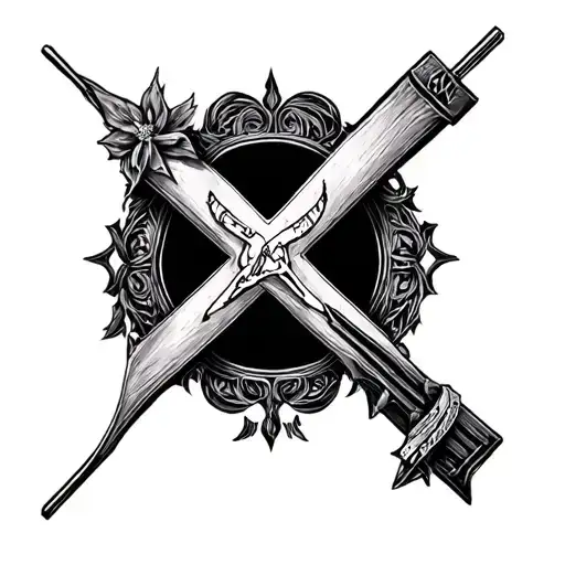 Cross And Symbol Of Ptsd Inside Myself