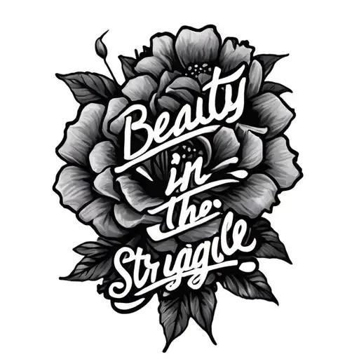 Beauty In The Struggle Written As Words On Best Part Of Body