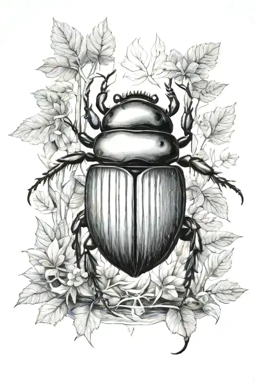 A Small Dung Beetle Walking Through A Large Forest