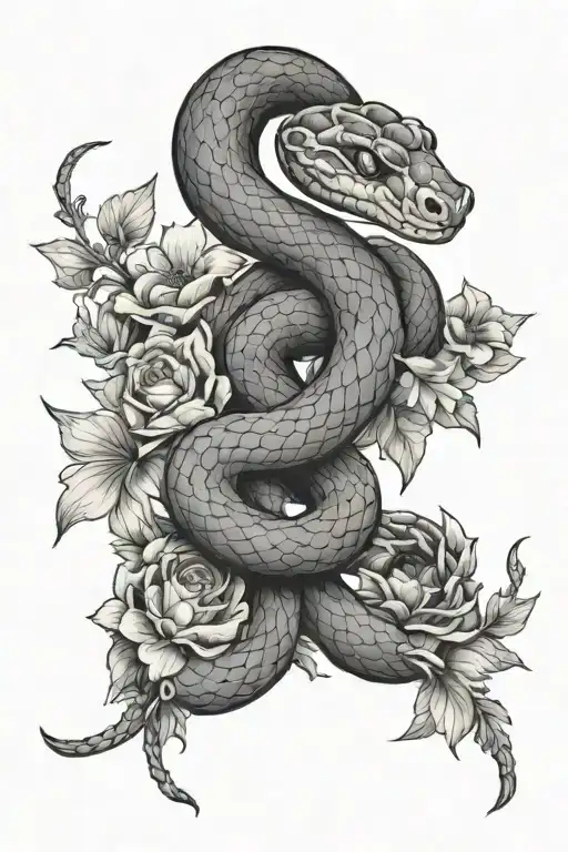 Snake And Flowers Coming