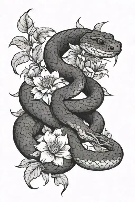 Snake And Flowers Coming