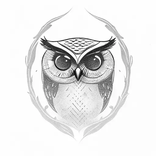 Minimalistic Owl With Cyrillic Script That Says Memento Mori