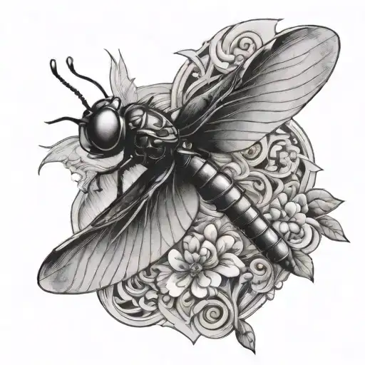 Metal Dragonfly Flying