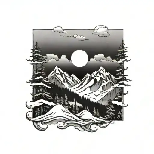 Mountains And Snow And Sun