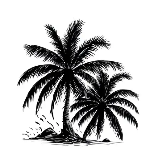 Palm Trees Swaying In The Wind