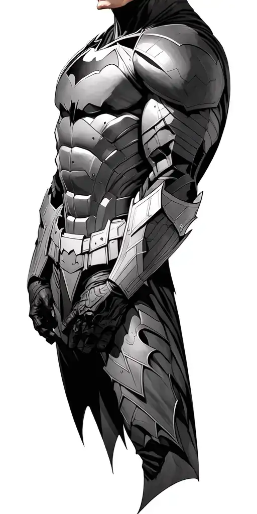 Batman's Armour Covering The Chest And Full Sleeve