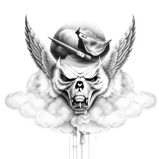 Evil Angels Guns Clouds Hells Animal