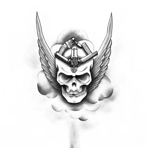 Evil Angels Guns Clouds