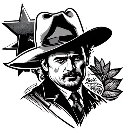 Design A Tattoo Of A Man's Life As A Detective From Texas