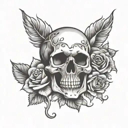 Skull With Rose
