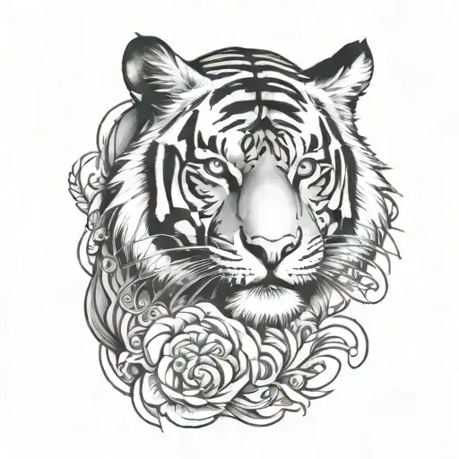 Tiger In Japanese Style