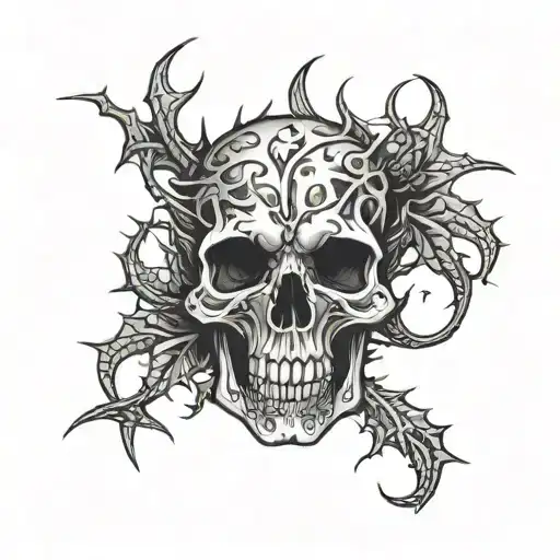 Skull With Thorns