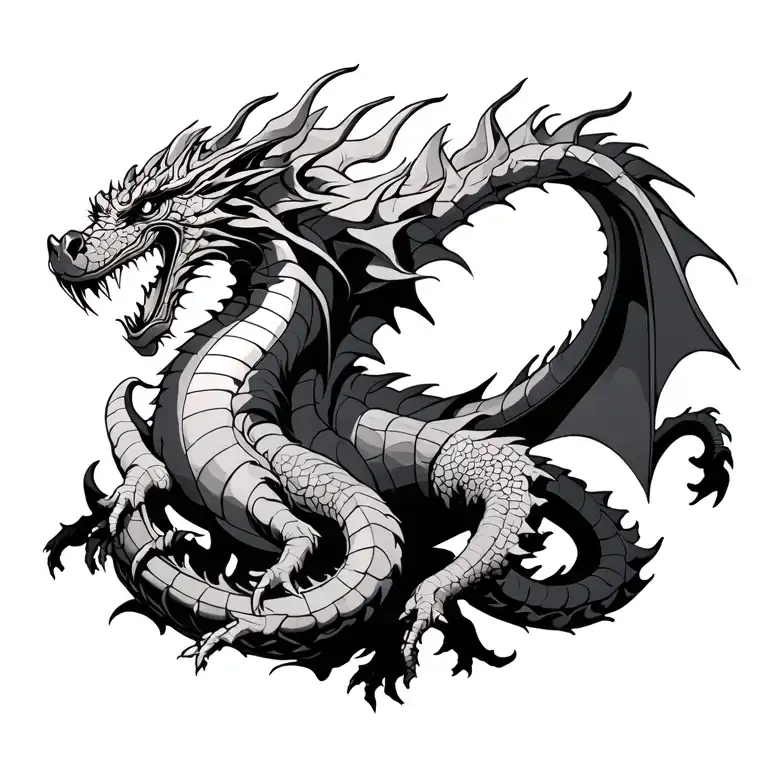 Castle And Dragon In Chaos Style