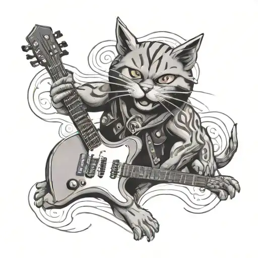 Heavy Metal Cat Playing Guitar
