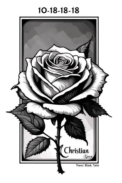 A Rose With The Date 10-18-18 And The Name Christian