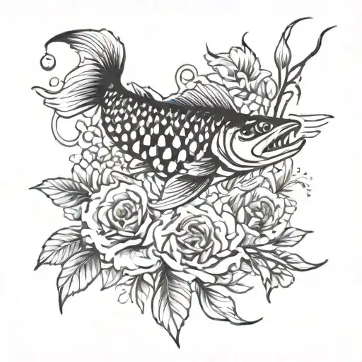 Flowers On The Foot Fishing A Fish