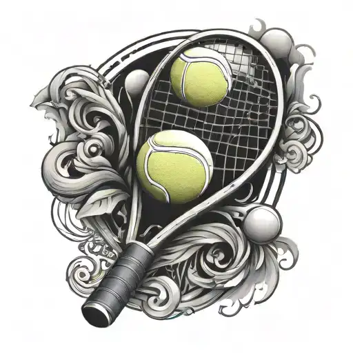 Aesthetic Tennis Racket Tennis Ball