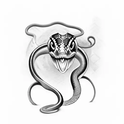 Snake With Spiritual Design
