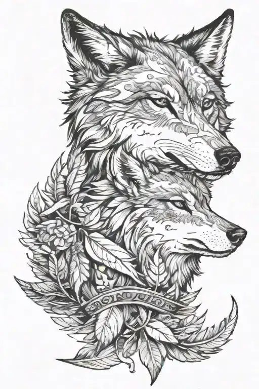 Wolf And Feather And Antler