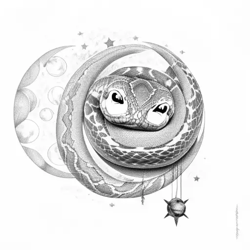 Ball Python With Crecent Moon And Stars