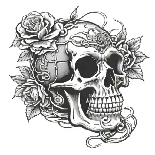 Skull And Roses Barb Wire Cactus Coors Banquet