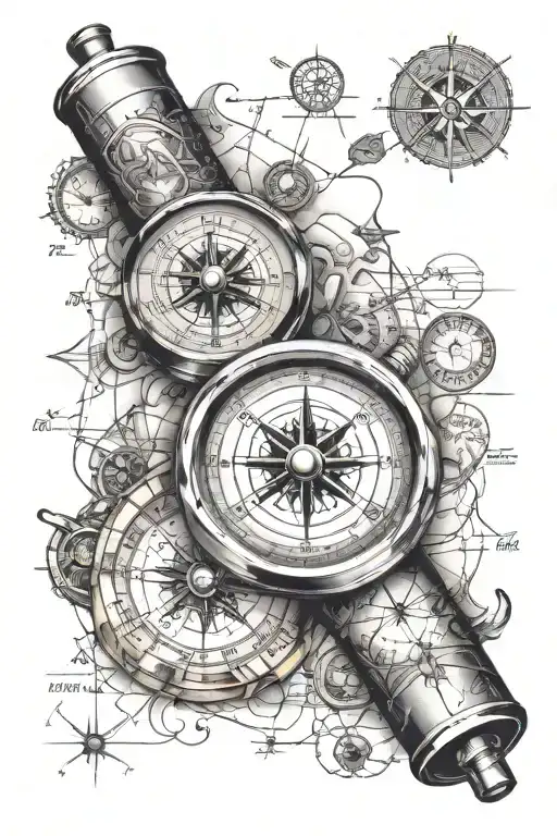 Create A Forearm Sleave Tattoo The Has A Compass The Background To Part Vintage Map And Army