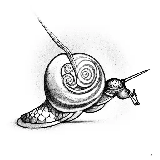 An Enchanted Snail Climbing A Mountain Peak With A Magical Staff